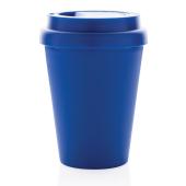 Herbruikbare dubbelwandige koffiebeker 300ml, blauw