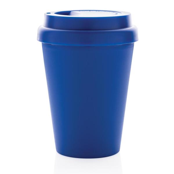 Reusable double wall coffee cup 300ml, blue