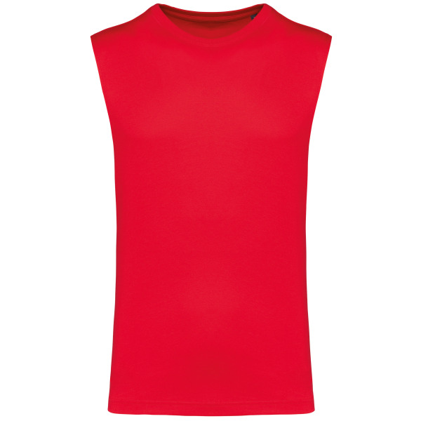 Duurzaam mouwloos heren-T-shirt Red S