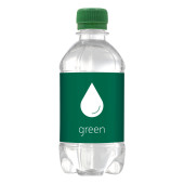 Bronwater 330 ml met draaidop - groen. Prijs is inclusief full color bedrukking op etiket.