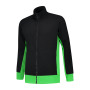 L&S Sweater Cardigan Workwear Black/Lime S