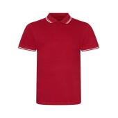 AWDis Stretch Tipped Piqué Polo Shirt, Red/White, XL, Just Polos