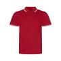 AWDis Stretch Tipped Piqué Polo Shirt, Red/White, XXL, Just Polos