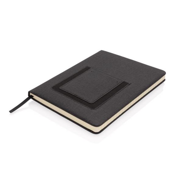 Luxe A5 Notitieboek met telefoonvak, zwart