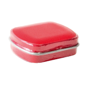 Klein blik met ca. 10 gr. extra strong suikervrije `triangle` mints Klein blik met ca. 10 gr. extra strong suikervrije `triangle` mints