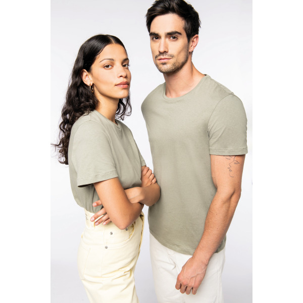Uniseks bio katoen T-shirt met linnen - 150 gr/m2 Almond Green 3XL