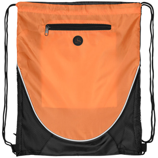Peek polyester rugzak met trekkoordsluiting 5L - Oranje/Zwart