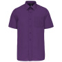Overhemd in onderhoudsvriendelijk polykatoen-popeline korte mouwen heren Purple XS
