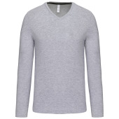 T-shirt V-hals lange mouwen Oxford Grey XL