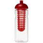 H2O Active® Base Tritan™ 650 ml bidon en infuser met koepeldeksel - Transparant/Rood