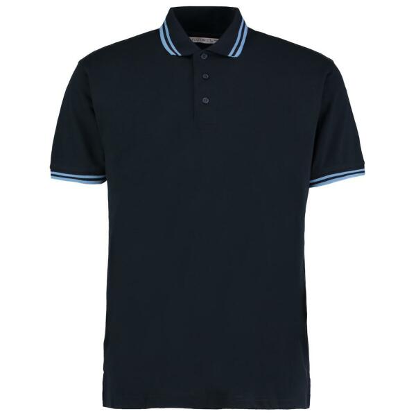 Contrast Tipped Poly/Cotton Piqué Polo Shirt, Navy/Light Blue, XXL, Kustom Kit