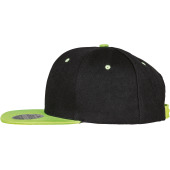 Bronx Original Flat Peak Snapback Dual Colour Cap Black / Lime One Size