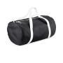 Packaway Barrel Bag, Black/White, ONE, BagBase