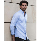 Tailored Contrast Herringbone Shirt LS