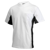 T-shirt Bicolor Borstzak 102002 White-Darkgrey 3XL