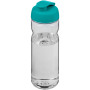 H2O Active® Base Tritan™ 650 ml sportfles met flipcapdeksel - Transparant/Aqua blauw