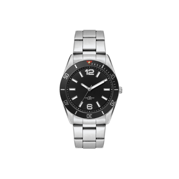 Horloge Rome Zwart Stainless steel met logo