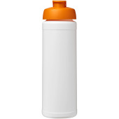 Baseline® Plus 750 ml sportfles met flipcapdeksel - Wit/Oranje
