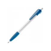 Balpen Cosmo grip hardcolour - Wit / Licht Blauw