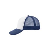 MB070 5 Panel Polyester Mesh Cap wit/navy one size