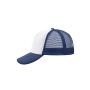 MB070 5 Panel Polyester Mesh Cap wit/navy one size