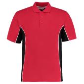 Track Poly/Cotton Piqué Polo Shirt, Red/Black, L, Kustom Kit