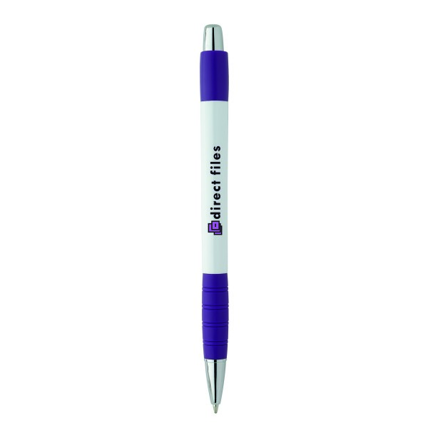 BIC white Striped Grip Pen
