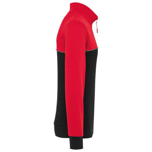 Ecologische uniseks sweater met ritskraag Black / Red 5XL