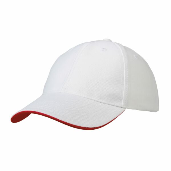 Heavy Twill Duo-Tone Strap Cap Wit/rood