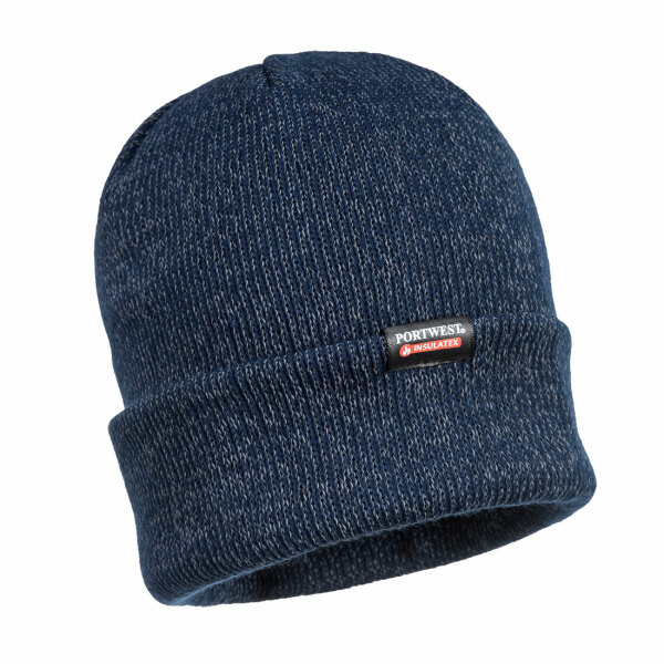 Reflective Knit Hat, Insulatex Lined Navy