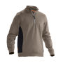 Jobman 5401 Halfzip sweatshirt khaki/zwart xs