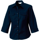 Ladies' Roll Sleeve Shirt - 3/4 Sleeve French Navy XS