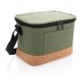 Two tone cooler bag with cork detail, green