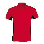 Men's two-tone short sleeved piqué polo shirt Red / Black 3XL
