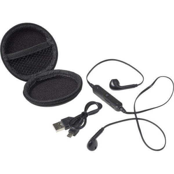 ABS pouch with earphones black