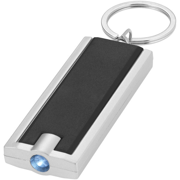 Castor LED keychain light - Solid black/Silver