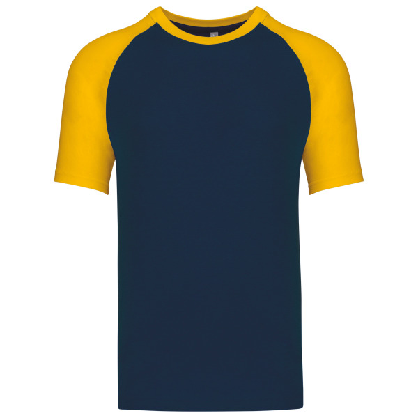 Baseball - Tweekleurig t-shirt Navy / Yellow XL