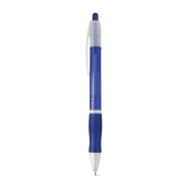 Slim frosted balpen met grip blauwe inkt
