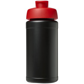 Baseline® Plus 500 ml sportflaska med uppfällbart lock - Svart/Röd
