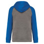Kinder multisport-joggingbroek tweekleurige sweater met capuchon Grey heather/Sporty royal blue 10/12 ans