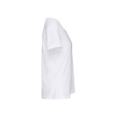 Bio dames-t-shirt kraag met onafgewerkte rand korte mouwen White S