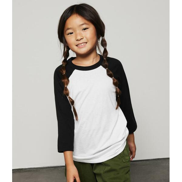 Canvas Youths 3/4 Sleeve Baseball T-Shirt