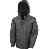Denim texture rugged jacket Black 4XL