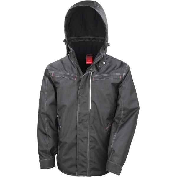 Denim texture rugged jacket Black S