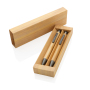 Bamboe moderne pennenset in doosje, bruin
