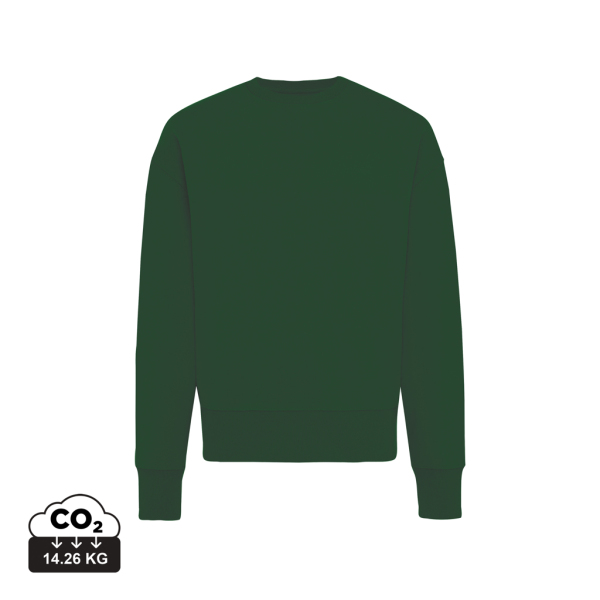 Iqoniq Kruger gerecycled katoen relaxed sweater, forest green (XXS)