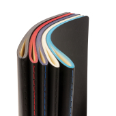 Softcover PU notitieboek met gekleurde accent rand, wit