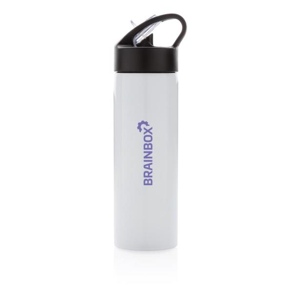 Sport bottle with straw, white