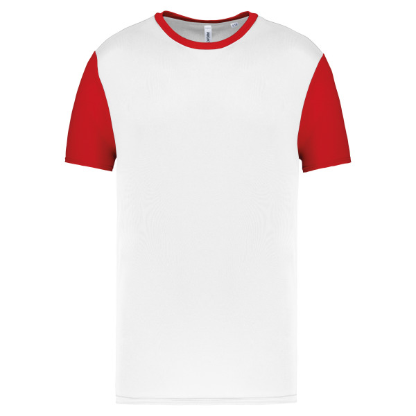 Tweekleurige jersey met korte mouwen voor kinderen White / Sporty Red 12/14 ans