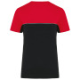Ecologisch tweekleurig uniseks T-shirt met korte mouwen Black / Red XL